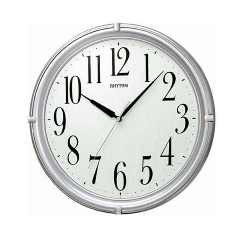Rhythm Japan C M G404 N R19  Value Added Wall Clock - Silver 